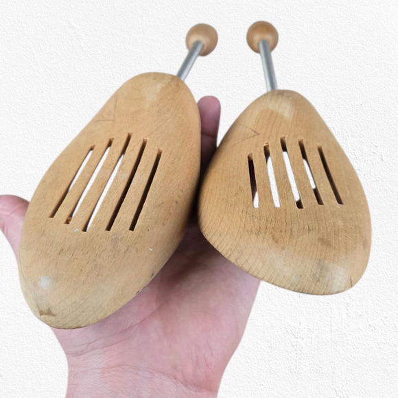 1980s Vintage Wooden Shoe Stretchers Large Size Spring Loaded West Germany Made - Picture 7 of 7